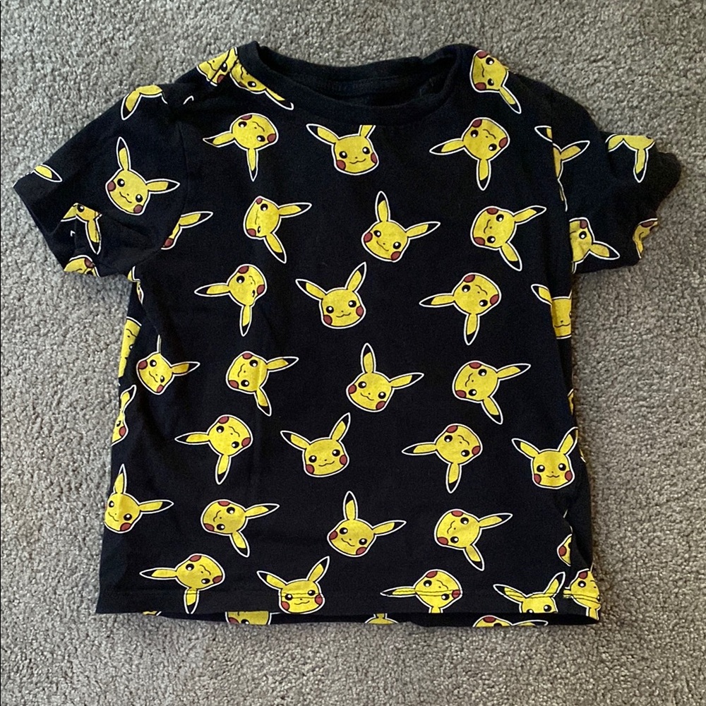 Old Navy Black Tee with Yellow Pikachu Design